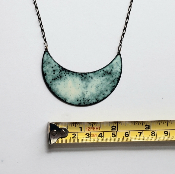 Artisan Hand Made Glazed Metal Necklace . - Picture 5 of 5